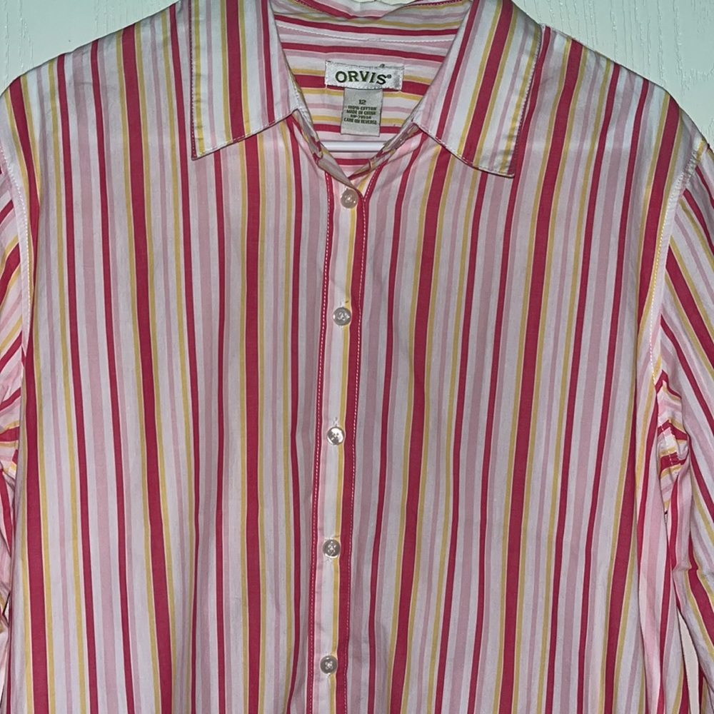 Orvis Striped Button Front Shirt - Picture 2 of 7